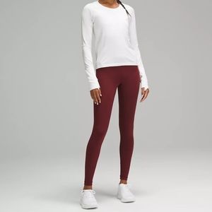 NWOT Size 4 Lululemon 🍋 Red Melot 🍷Wunder Train High Rise Leggings 28"